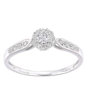 Oro blanco de 9 quilates (375): 1,88 g; # Diamante: 0.25ct