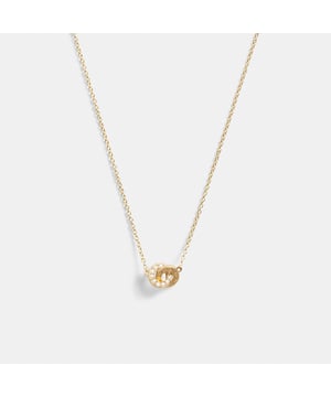 Interlocking Open Circle Pearl Pendant Necklace