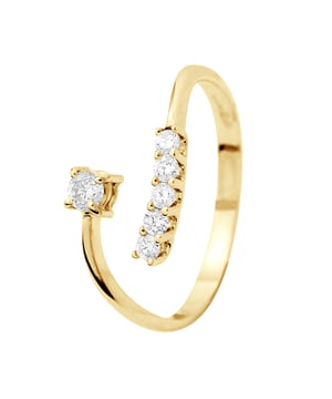 Diamanten ring 0,15 Cts (1 x 0,10 + 5 x 0,01 Cts) - Quality HSI (Color H - Quality Si1) - juwelen Gold Yellow 375 Millièmes- Verkrijgbaar in maat 48-62 - 2 jaar garantie op fabricagefouten - geleverd in een geval met een certificaat van echtheid en een internationale garantie - Al onze juwelen zijn gemaakt in Frankrijk.