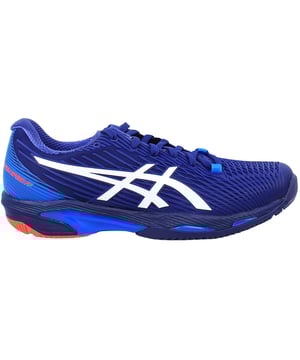 The Asics Solution Speed FF 2 Men's Blue Tennis Shoes are designed for players who prioritize speed, agility, and lightweight performance. Engineered with advanced technology, these shoes provide the perfect balance of comfort and stability, helping you dominate on the court.
Â 
Key Features:
FLYTEFOAMÂ® Midsole: 

Lightweight cushioning that delivers exceptional energy return and comfort, ensuring a responsive feel during fast-paced play.


TWISTRUSSâ„¢ Technology: 

Enhances agility and quick direction changes, offering superior support during dynamic movements.


GELÂ® Technology Cushioning: 

Strategically placed in the rearfoot and forefoot for shock absorption, ensuring smoother transitions during intense rallies.


DYNAWRAPâ„¢ Technology: 

Improves midfoot stability, providing a secure and adaptive fit to enhance your performance.


ASICSGRIPâ„¢ Outsole: 

High-durability outsole ensures excellent traction on a variety of court surfaces, maximizing stability and control.


PGuardâ„¢ Toe Protector: 

Reinforces the toe area for added durability and protection against wear during aggressive play.


Flexion FitÂ® Upper: 

Combines form-fitting comfort with enhanced breathability, keeping your feet cool and supported.


Lightweight Design: 

Minimizes fatigue, enabling faster movements and extended play without compromising support.


Dynamic Blue Colorway: 

A vibrant blue design with modern detailing for a stylish and athletic aesthetic.


Â 
The Asics Solution Speed FF 2 Men's Blue Tennis Shoes are ideal for competitive players seeking lightweight speed, excellent traction, and unmatched comfort to perform at their best during matches and training.