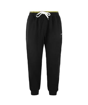 Ben Sherman Script Embroidery Stretch Waist Black Mens Track Pants 0065220 BLACK