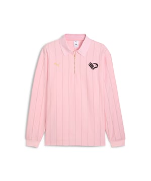 PRODUCT STORY: PUMA x PALERMO F.C. brings you streetwear fits with archive inspired graphics and details that represent the unique identity of the club. This long sleeve polo has the club logo embroidered on the chest. FEATURES & BENEFITS: Made with at least 20% recycled cotton. DETAILS: Relaxed fit; 240 gsm, single jersey; Collar; Long sleeves; Palermo F.C. branding details; PUMA branding details.  Our model is 186 cm tall and is wearing size M UK.