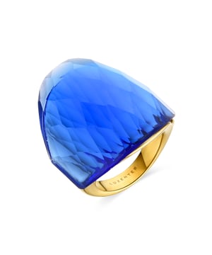 Anillo Konsil de Cuarzo Hidrotermal Lapislazuli acabado en oro amarillo de 18K. África se convierte en la línea perfecta para mujeres con personalidad, que no temen arriesgar y lucir piezas con carácter propio.