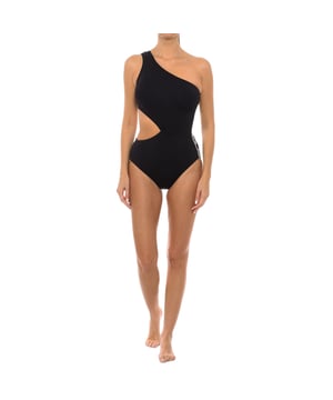 Maak indruk in dit Michael Kors Logo Elastic Cut One-Shoulder Zwempak! Met dit eendelige badpak val je op tijdens je stranddagen. Het heeft een uitgesneden zijkant, logodetails, één schouder, verwijderbare softcups en een afneembare band.

 Eendelig badpak.
 Ronde hals.
 Detail van zijopening van het badpak.
 Brede schouderband.
 Inclusief een afneembare en verstelbare band.
 Merklogo gedrukt op de zijkant.
 Afneembare softcups (inclusief pads).
 Naden in toon zichtbaar.
 Samenstelling: Buitenkant: 85% Polyamide, 15% Elastaan; Voering: 92% Polyester, 8% Elastaan; Cups: 100% Polyurethaan.
 Onderhoud:
Handwas met koud water.
 Gebruik neutrale zeep.
 Geen bleekmiddel gebruiken.
 Spoelen zonder te draaien.
 Niet strijken.