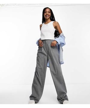 Trousers & Leggings by ASOS Tall Basket-worthy find High rise Belt loops Side pockets Dad fitSold By: Asos
