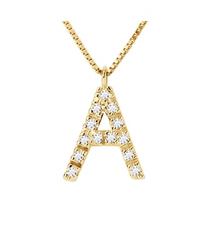 Ketting Diamonds 0,07 cts - Letter A - Quality HSi (Color H - Quality Si1) - Bright Size - Set met Klauwen - Yellow Gold 750 duizendste (18K) - Chain Venetiaanse Lengte 42 cm - 2 jaar garantie op fabricagefouten - Geleverd in haar zaak met een certificaat van echtheid en een Internationale Garantie - Al onze juwelen zijn gemaakt in Frankrijk.