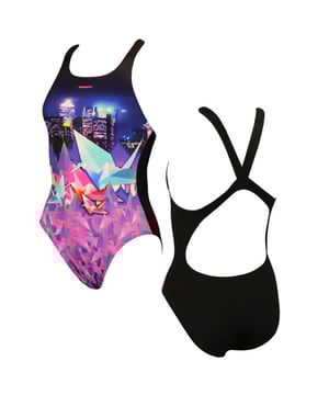 Maru Womens Metro Swimming Costume Pacer Vault Back Swimsuit FS6069 RW60