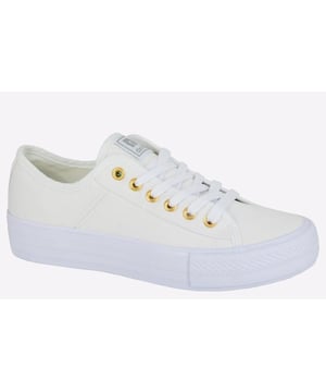 Step up your fashion with these all white canvas Azalea trainers from Dek. Designed eith comfort style and durability in mind that is sure to get you from day through to night
- Canvas upper
- Full lace closure
- Toe bumper
- Padded footbed
- Rubber Sole