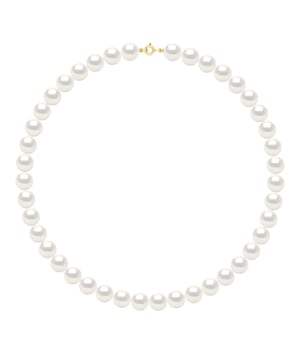 CHOKER - Real Cultured Freshwater Pearls Round 10-11 mm - COLOR NATURAL PEARL WHITE - Spring Ring Clasp PRESTIGE Yellow Gold - Length 50 cm - Delivered with Certificate of Authenticity and International Guarantee - MADE IN FRANCE