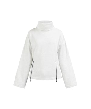 geen voering/geen voering  Kruip lekker weg in een modieuze droom met deze trui van DreiMaster Vintage. Met een heerlijk onconventionele snit en overlappende schouders biedt deze lieveling veel bewegingsvrijheid en is hij uiterst comfortabel om te dragen. De look wordt afgerond door een coltrui en twee ritssluitingen aan de zijkant aan de zoom. Je zult dol zijn op dit knuffelige, zachte it-stuk.  oversized coltrui