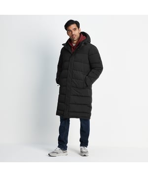 Langrick is a super stylish and functional men's padded jacket with a bit of added length, making it both a practical and on-trend option for colder months. Keeping you cosy with its padded baffles and full-length covered zip, as well as a high performance recycled insulated filling, this heavy men's jacket is perfect for low temperatures and high wind. Super robust, you can count on this jacket to deliver season after season, make it a great long-term addition to our existing outdoor kit. An insulated hood with adjustable toggles also ensures chilly wind is kept out as you explore the great outdoors.