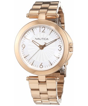 Nautica NAD15517L - Reloj para mujer cuarzo acero inoxidable• material: acero inoxidable• cristal: minèral• pulsera: acero inoxidable• correa: dorado• resistencia al agua: 50 m (5 ATM)• tamaño de la caja: 36 mm