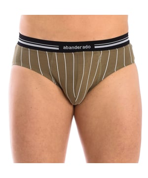 Slip Abanderado.
 Elastic rubber waistband, with brand name on the side.
 Breathable fabric.
 Anatomical front, with the ability to hold without squeezing.
 Seams seen in tone.
 Composition: 96% Cotton, 4% Elastane
 Care:
Hand wash at max temperature. 40º.
 - Do not use bleach.
 - The use of a dryer is not allowed.
 - Iron at max temperature. 130º.
 - Do not dry clean.
