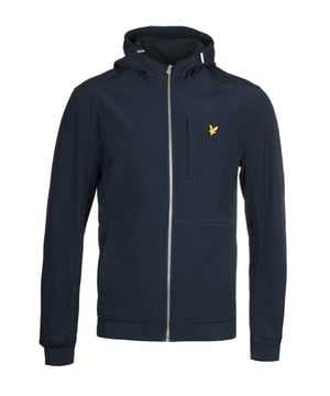 Ein Kleidungsstück, das in keinem Kleiderschrank fehlen darf, entworfen von Lyle & Scott. Die Lyle & Scott Softshell-Jacke in Dunkelblau ist mit einem Reißverschluss ausgestattet und hat eine verstellbare Kapuze mit Kordelzug. Die Jacke ist mit dem aufgestickten Lyle & Scott-Logo auf der Brust versehen. Poly-Mischung Reißverschluss Wasserabweisend Kapuze mit Kordelzug Lyle & Scott-Logo auf der Brust Gestalt & Passform: Reguläre Passform Fällt normal aus Stoffzusammensetzung & Pflege: 94 % Polyester 6 % Elasthan Maschinenwaschbar