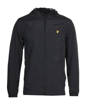 A regular fit jacket from Lyle & Scott, constructed from a cotton blend material and featuring a adjustable, peaked hood, a full zip placket, long sleeves with elasticated cuffs and a curved hem. The jacket supports tonal stitching throughout, two slash pockets to the waist, a full mesh lining, branded press studs and the iconic Lyle & Scott golden eagle embroidered to the chest. Regular fitCotton blend outer & full mesh liningAdjustable peaked hood Full zip placket Long sleeves with elasticated cuffsCurved hem Two slash pockets to the waist Tonal stitching throughout Branded press studs Iconic Lyle & Scott golden eagle embroidered to the chest<b>Style & Fit:</b>This jacket fits true to size. We advise you to take your normal size. <b>Fabric Composition & Care:</b> Outer: 51&#37; Cotton 49&#37; Nylon Body lining: 100&#37; Polyester Sleeve lining: 100&#37; PolyesterMachine washable 