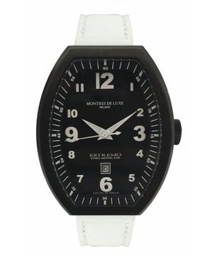 Montres De Luxe 09EX-LAB-8300 - Reloj para mujer cuarzo acero inoxidable• material: acero inoxidable• cristal: minèral• pulsera: cuero• correa: negro• resistencia al agua: 90 m (9 ATM)• tamaño de la caja: 35 mm