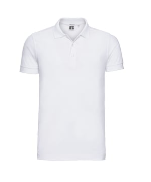 95% Baumwolle, 5% Lycra. Gewebe: Piqué, Weiche Haptik, Stretch. Design: Unifarben. Knopfleiste mit drei Knöpfen, Perlglanz-Knöpfe, Seitliche Schlitze, Ausschnitt mit Band, Gebänderte Schulter. Passform: Schmal. GSM (Gramm pro Quadratmeter): 205. Nachhaltigkeit: Amfori-Freigabe, Better Cotton Initiative, BSCI, Verein für faire Arbeit, Oeko-Tex Standard 100 zertifiziert, WRAP Zertifikat. Mit Bündchen, Kurzärmlig. Fischgräten-Gurtband, Kurzer Kragen, Schaftrand zum Umklappen.
