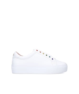 KGL Liviah arrives in white with rainbow embellishments along the eyestay and KGL branding on the heel tab.