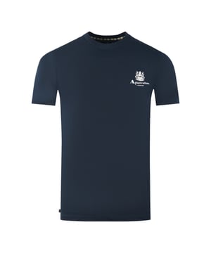 Aquascutum London Aldis Brand Logo On Chest Navy Blue T-Shirt. Feel confident and stylish with the Aquascutum Bold Aldis Logo Navy T-Shirt. Made from comfortable materials, this T-Shirt is emblazoned with Aquascutum's Aldis logo and features a classic crew neck and short sleeves. Step out with style and class!. Aquascutum Branded Logo Navy tee, Crew Neck, Short Sleeves. 100% Cotton, Regular Fit. Fits True To Size. Style Code: TS004 11