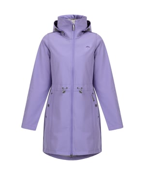 Geen vulling  Overtuig jezelf van deze sportieve, chique softshell jas van Schmuddelwedda. Het model is ademend, wind- en waterafstotend en scoort met een stijlvolle lengte die goed over het zitvlak valt en met een tailleband tot aan het figuur kan worden opgetrokken. Bijzonder opmerkelijk zijn de twee praktische zakken en de vele liefdevol doordachte details zoals de voor Schmuddelwedda typische koorden, borduursels, reliëfoogjes en koordstoppers.  softshell jas