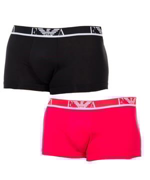 Pack-2 Boxer Emporio Armani. 
 Made in stretch cotton. 
 Color black with tone and fuchsia waistband with waistband to create. 
 Elastic waistband with the name and logo embroidered signature consecutively. 
 comfortable and breathable fabric. 
 Anatomical front, with capacity to hold loosely. 
 Seams views tone. 

 Composition: 
 - 95% Cotton. 
 - 5% spandex. 

 Washing instructions: 
 -Wash Temperature max. 40C. 
 No bleach. 
 Supports dry cleaning. 
 -Allows Tumble dry. 
 -Planchar Temperature max. 130C. 

 Composition: 95% Cotton, 5% Elastane
 Care:
-Wash at max temperature. 40ºC.
 -Do not use bleach.
 -Supports dry cleaning.
 -Allows you to use a dryer.
 -Iron at max temperature. 130ºC.