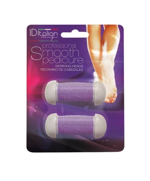 Blister con 2 cabezales de trabajo de recambio, válido tanto para
el Smooth pedicure eléctrico como para su versión a pilas.