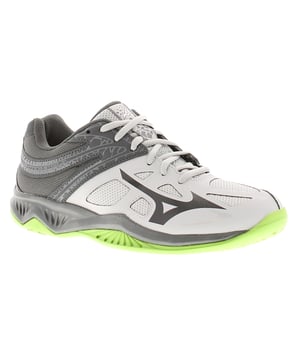 Mizuno Zapatillas para Niños Junior Lightning Star 25 Jr Con Cordones Grises. Parte Superior de Malla. Forro Textil. Suela de Goma. Zapatillas Deportivas.