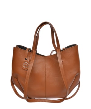 Bolso de mano  
100% cuero de vaca  
Cierre magnético en la parte superior  
Compartimento interno con cremallera  
Dimensiones: 22x33x10 cm  
Asas: 2 asas de 33 cm / 80 cm  