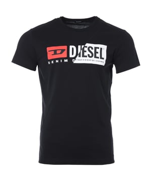 Crafted from pure cotton, this classic crew neck t-shirt from Diesel is the ideal piece to refresh your t-shirt collection. Featuring a ribbed crew neck with a 'Cut' Diesel logo print on the chest. Regular Fit, Pure Cotton Jersey, Classic Crew Neck, Short Sleeves, Logo Print, Diesel Branding. Style & Fit: Regular Fit, Fits True to Size. Composition & Care: 100% Cotton, Machine Wash.