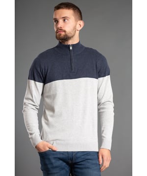 This colourblock 1/4 zip funnel neck jumper from Kensington Eastside is a great addition to the wardrobe. Features a two-tone colourblock design, this jumper features a 1/4 zip funnel neck and ribbed elasticated neck, waistband and cuffs. The zip is silver metal to ensure durability. Machine washable to ensure easy care.
