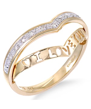9K (375) geel goud: 2,1 gram; # Diamant: 0,05 ct