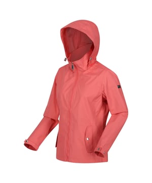 The Laiyah women's jacket from Regatta. The women's waterproof jacket with concealed hood, is crafted from Hydrafort polyester fabric. The taped seams provide full protection against rain. The women's jacket is ideal for afternoon walks during changeable weather. Material: 100% Polyester. Ref: RWW3549JA.