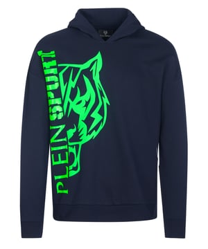 52% algodón, 48% poliéster; Suéter deportivo Plein; Modelo: FIPSC131285; Mano de obra de alta calidad; Mezcla de algodón suave; capucha; manga larga; Detalles del logotipo de Plein Sport