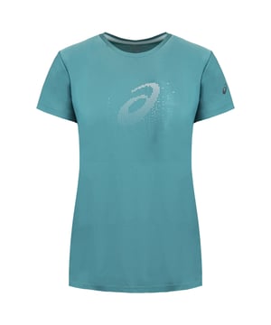 ASICS LOGO GRÁFICO Camiseta de la tripulación de la tripulación del cuello para mujer 134105 8148