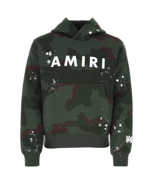 Green Amiri Hoodie, Regular Fit, Fits True To Size, 100% Cotton, Made in Italy, Ribbed Sleeve and Waist Endings, Hoodie, Camo Green Hoodie, Streetwear