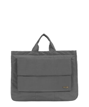 The Landscape Nylon Tote is the perfect commuter bag. With ample internal space and an oversized flap over zip pocket to the front, the bag features a comfortable padded carry handle and adjustable crossbody strap with clip off function. Features: , Zip top opening, Front oversized flap over zip pocket, Rear zip pocket, SMITH & CANOVA antique brass logo, Branded antique brass zips, Padded grab handle, Adjustable crossbody strap (detachable), Internal 15 inch padded laptop sleeve, Internal zip pocket, 2 Internal mobile phone slip pockets - fits normal and plus size smart phones, 3 Internal pen slip pockets Style Ref: 92683 DKGREY