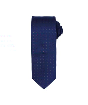 Full length business tie with micro dot pattern. Width: 3in/7.5cm, Length: 57in/144cm. Hand wash only. Fabric: 100% Polyester.
