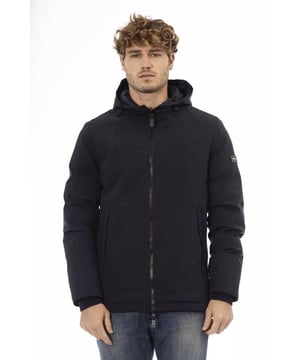 Blauwe Polyester Jas  
Externe Gewerkte Zakken  
Baldinini Trend Monogram  
Voorkant Sluiting met Rits en Ritslip met Logo  
Ontworpen voor Mannen  
Materiaal: 100% Polyester