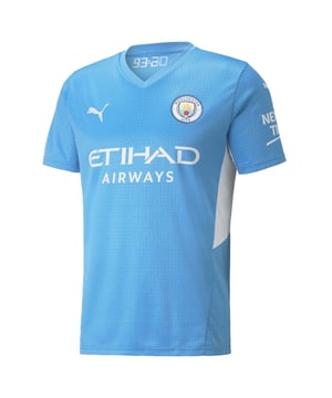 Puma Manchester City Home 21/22 Replica Sleeve Blue Men Football Shirt 759202 01