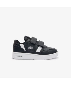 Designed for little kids with big style  the Lacoste T-Clip 124 trainers are sure to stand out. They’re part of Lacoste’s Signature design pack with their monogram graphic print and embroidered crocodile patch  making them the perfect choice for mini fashion lovers with bold style. Comfortable and cute  they’re sure to become kids’ new must-have shoes this season. • Court sneaker • Synthetic upper • Monogram graphic 3D print • Embroidered Crocodile patch • Rubber outsole