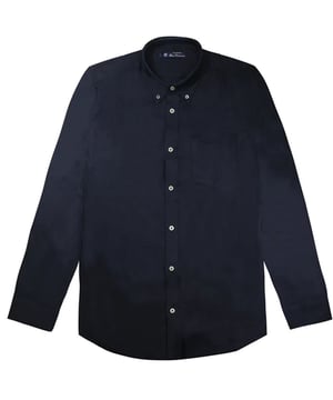 Ben Sherman Navy Blauw Heren Oxford Overhemd met lange mouwen en kraag 0066951 NAVY