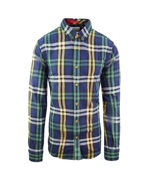 Scotch &amp; Soda Printed Regular Fit Long Sleeve Green Mens Shirt 145426 0221