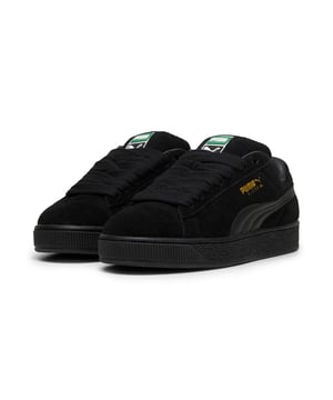 PRODUCT STORY: This fresh take on the classic Suede draws inspiration from PUMA’s heritage within breakdancing and its influence on modern streetwear. The Suede XL retains the Suede’s iconic DNA, but gives it a twist with an exaggerated padded collar and tongue, plus a chunkier sole. This execution features a full suede upper with a leather Formstrip. FEATURES & BENEFITS: PUMA’s leather products support responsible manufacturing . DETAILS: Suede upper; Leather Formstrip; Suede tongue with mesh binding; Debossed and foil-printed PUMA branding on quarter panel; Mesh lining; Mesh sockliner; Rubber midsole; Rubber outsole; Lining: Textile, Other; Outsole: Rubber; Upper: Leather; Sockliner: Textile.