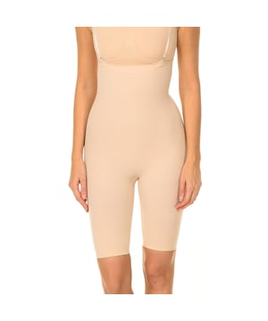 High shaping shorts with straps.
 From below the breasts to the thighs.
 Strong compression to reduce up to two sizes.
 With antibacterial rhombus.
 The straps give this garment perfect adaptability and correct support.
 Smoothes the abdomen, raises the buttocks, inguinal reinforcement, reduces the thighs, slims the hips and strengthens the back.
 Composition: 73% Polyamide, 27% Elastane
 Care:
Handwash.
 Do not use bleach.
 Do not use dryer.
 Do not iron.