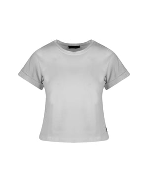 Dieses Basic-Baumwoll-T-Shirt mit einem Fahrradkragen, doppellagigen Ärmeln und einer kurzen Länge ist die perfekte Wahl für den täglichen Gebrauch mit seinem minimalistischen und stilvollen Design. Hergestellt aus hochwertigem Baumwollstoff ist das T-Shirt weich und atmungsaktiv und bietet den ganzen Tag über ein angenehmes Trageerlebnis. Es kann alleine getragen oder mit Jacken, Cardigans oder Westen für einen stilvollen Look kombiniert werden. Es lässt sich auch leicht mit Jeans, Röcken oder Shorts für ein lässiges Outfit