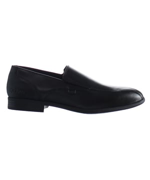 Kickers Jarle Slip-On Negro Liso Zapatos de los hombres de cuero 1 15241