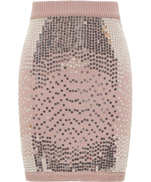 Oh là là! Met de fijn gebreide rok van myMo at night sprankel je door de feestnachten. De pailletten glinsteren aan de voorkant en het metallic garen schittert aan de achterkant. Een comfortabele, brede en elastische tailleband vernauwt niet maar versterkt de feeststemming. Stijlvol met pumps maar ook stoer met grove laarzen die nonchalant voor een trendy stijlbreuk zorgen.