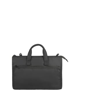 Dameshandtas met ritssluiting. één open binnenzak. één voorkant met externe zakken met ritssluiting. in lint schouderband.  Handvat van gerecycled polyethyleentereftalaat. twee binnenvakken.  extern materiaal.  Binnenkant van gerecycled polyethyleentereftalaat. Afmetingen: 40,5x28,5x5 cm. Modeproduct