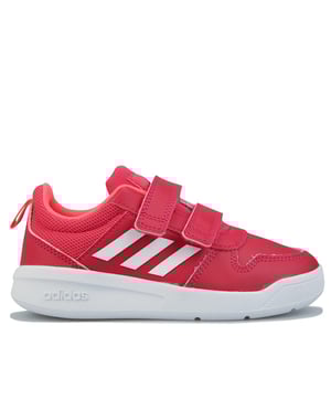 Junior Girls adidas Tensaurus Trainers in pink white.- Textile upper.- Regular fit.- Hook-and-loop closure straps.- Durable feel.- adidas branding.- Breathable textile lining reducdes mositure build-up. - Rubber outsole.- Leather and Textile Upper  Textile Lining  Synthetic Sole. - Ref.: FW3993J