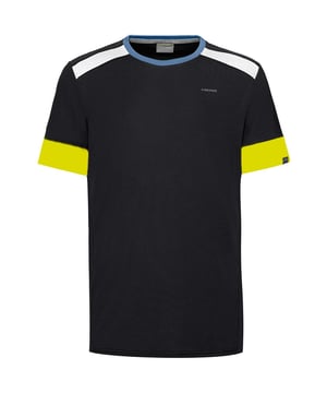 Cabeza de manga corta Cuello negro Mens tenis uni camiseta 811249 bkwh
